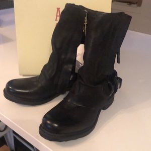 A.S. 98 SAINTEC Black Leather Boot